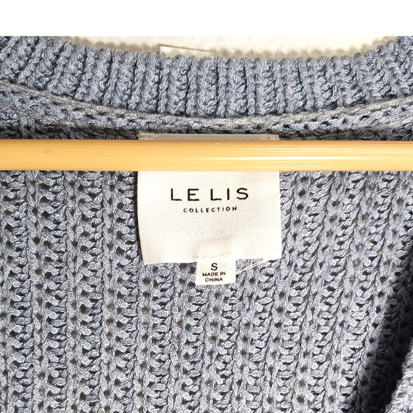 LELIS Knitted V-Neck Button Down Long Sleeve Light Purple Siz S Cardigan Sweater - Picture 10 of 12